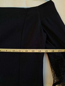 Off shoulder mini black dress