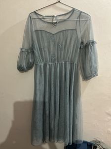 Floral Mesh Midi Dress