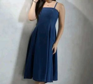 Denim Fit &amp; Flare Dress Savana