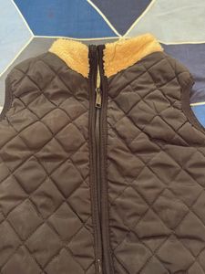 Quilted Vest with Fur Collar