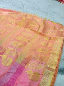 Pink &amp; Gold Sari Fabric