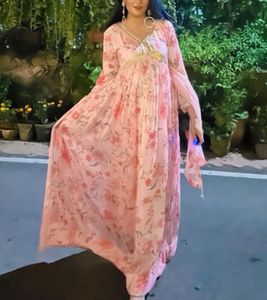 KTT Pink Floral Anarkali Gown – Size M/L