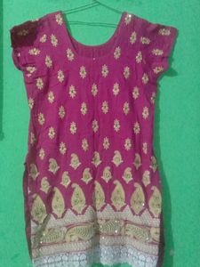 Pink Stylish Kurta With Heavy Work Dupatta...