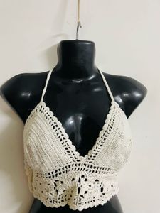 White Crochet Bralette
