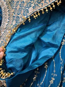 Teal Sequined Lehenga Choli L Size