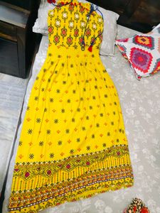 Yellow Bohemian Print Dress