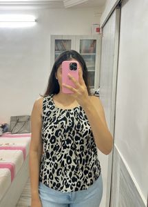 Animal Print Sleeveless Top
