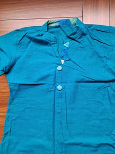 Teal Button-Down  Collared Suit