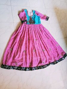 Pink & Blue Anarkali Dress