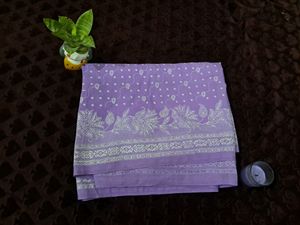 Modern Lavender Synthetic Saree