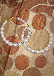 Pearl Hoops 🤍🤍