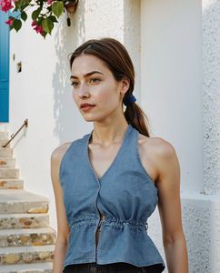 Denim Halter Top