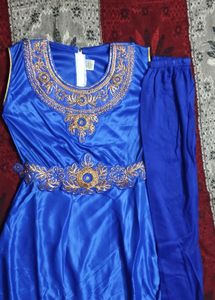 Girls frock With Leggings lambai 42 Inch Blue 💙