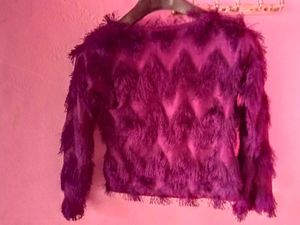 Stylish Purple Fuzzy Sweater 🎀