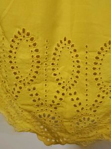 Yellow Color Cut Work Top