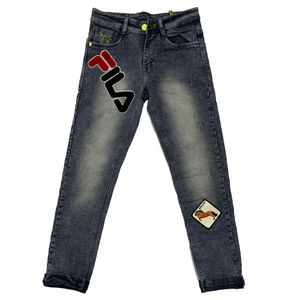 Stylish Blue Denim Jeans with Patch Design Size 28