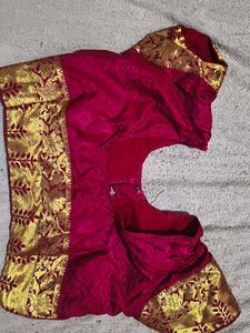 Pink &amp; Gold Saree Blouse