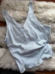 Light Blue Ribbed Tank Top