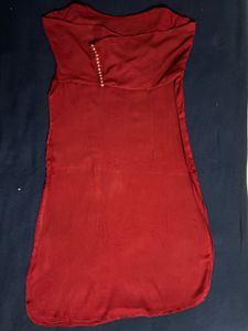 Maroon Embroidered Kurta