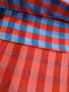 Checkered Embroidered Saree