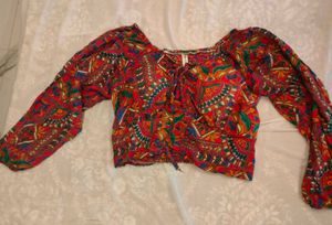 Vibrant Boho Padded Crop Top