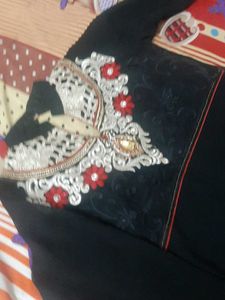 Elegant Black Embroidered Kurti
