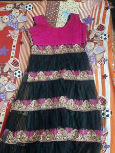 Pink &amp; Black Tiered Dress