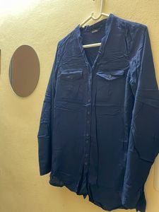 Formal Navy Blue Button Shirt