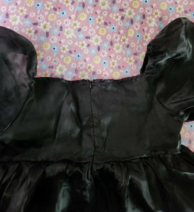 Black Puff Sleeve Mini Dress