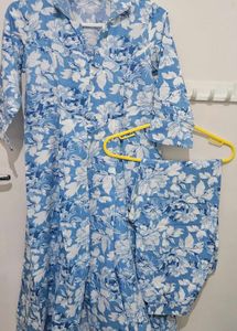 Floral Print Dress With Matching Pant