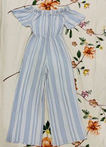 Striped Off-Shoulder Jumpsuit