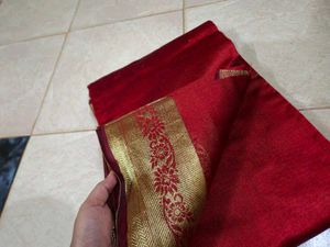Red Cotton Silk Saree