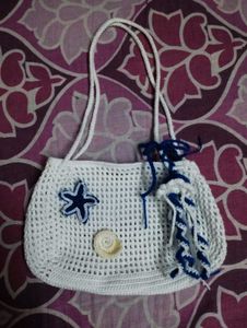 !! Price Drop !! Crocheted Coastal Shoulder Bag