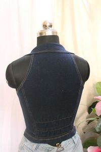 Denim Zipped Fitted Top
