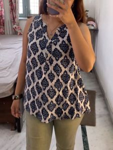 Printed Sleeveless Top