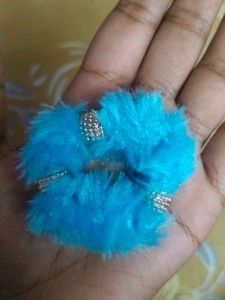 Colorful Fuzzy Scrunchies - Set of 7