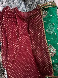 Green Embroidered Dupatta