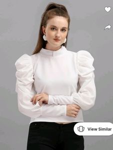 White Puff Full Sleeves Perfect For Outdoor And Pa