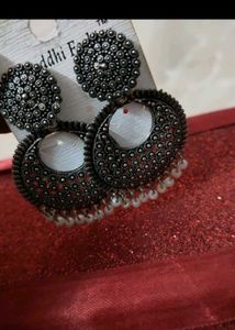 Set Of 2 Oxidized Mirror Earrings