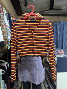 Multi Coloured Shirt Style Top
