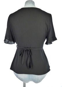 Zara Wrap Y2k  Blouse Top Black