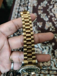 Rolex Copy Wrist Watch Golden Color