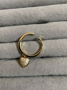 Rhinestone Heart Ring Adjustable