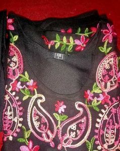 New Black Chikankari Kurta Plazo Set