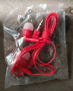 Red Wired Earphones