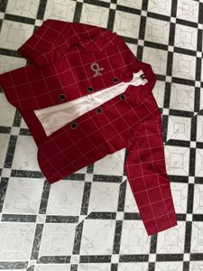 Red Plaid Kids&#39; Blazer
