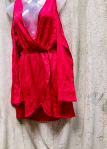 5248. Red Wrap Dress