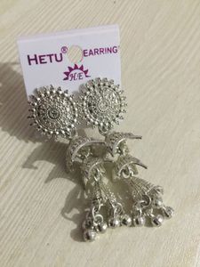 Silver Jhumka Earrings
