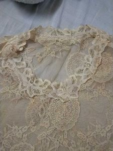 Peach Colour Lace Full Sleeve Top