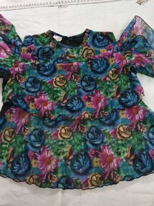 Floral Print Layered Dress